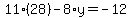 11%2828%29-8%2Ay=-12