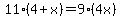 11%284%2Bx%29=9%284x%29