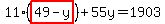 11%28highlight%2849-y%29%29%2B55y=1903