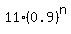 11%2A%280.9%29%5En