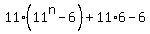 11%2A%2811%5En-6%29+%2B+11%2A6+-+6