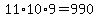 11%2A10%2A9=990