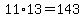 11%2A13=143