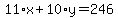 11%2Ax%2B10%2Ay=246