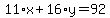 11%2Ax%2B16%2Ay=92