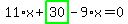 11%2Ax%2Bhighlight_green%28+30+%29-9%2Ax=0