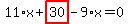 11%2Ax%2Bhighlight_red%28+30+%29-9%2Ax=0