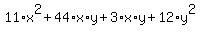 11%2Ax%5E2%2B44%2Ax%2Ay%2B3%2Ax%2Ay%2B12%2Ay%5E2