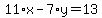 11%2Ax-7%2Ay=13
