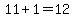 11%2B1=12
