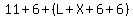 11%2B6%2B%28L%2BX%2B6%2B6%29