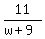 11%2F%28w%2B9%29
