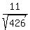 11%2F+sqrt%28426%29