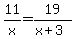 11%2Fx=19%2F%28x%2B3%29