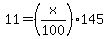11=%28x%2F100%29+145+