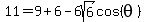 11=9%2B6-6sqrt%286%29cos%28theta%29