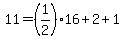 11+=+%281%2F2%2916+%2B+2+%2B+1