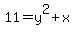 11+=y%5E2%2Bx+