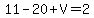 11+-+20+%2B+V+=+2