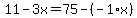 11-3x=75-%28-1%2Ax%29