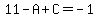 11-A%2BC=-1