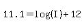 11.1=log%28%28I%29%29+%2B+12