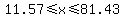 11.57%3C=x%3C=81.43