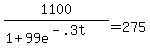 \"1100%2F%281%2B99e%5E%28-.3t%29%29=275\"