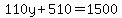 110y%2B510+=+1500