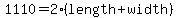 1110=2%2A%28length+%2B+width%29
