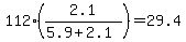 112%282.1%2F%285.9%2B2.1%29%29=29.4