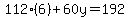 112%286%29%2B60y=192