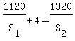 1120%2FS%5B1%5D+%2B+4+=+1320%2FS%5B2%5D