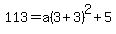 113=a%283%2B3%29%5E2%2B5