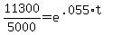 11300%2F5000=e%5E%28.055%2At%29