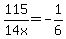 115%2F14+x+=+-1%2F6