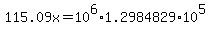115.09x+=+10%5E6%2A1.2984829%2A10%5E5