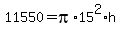 11550+=+pi%2A15%5E2%2Ah