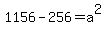 1156-256=a%5E2