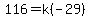 116=k%28-29%29