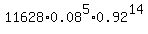 11628%2A0.08%5E5%2A0.92%5E14
