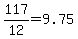 117%2F12=9.75