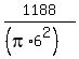 1188%2F%28%28pi%2A6%5E2%29%29