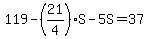 119-%2821%2F4%29S-5S=37