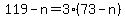 119-n=3%2873-n%29