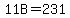 11B=231