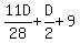 11D%2F28+%2B+D%2F2+%2B+9