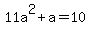 11a%5E2%2Ba=10