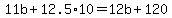 11b%2B12.5%2A10=12b%2B120