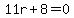 11r%2B8+=+0